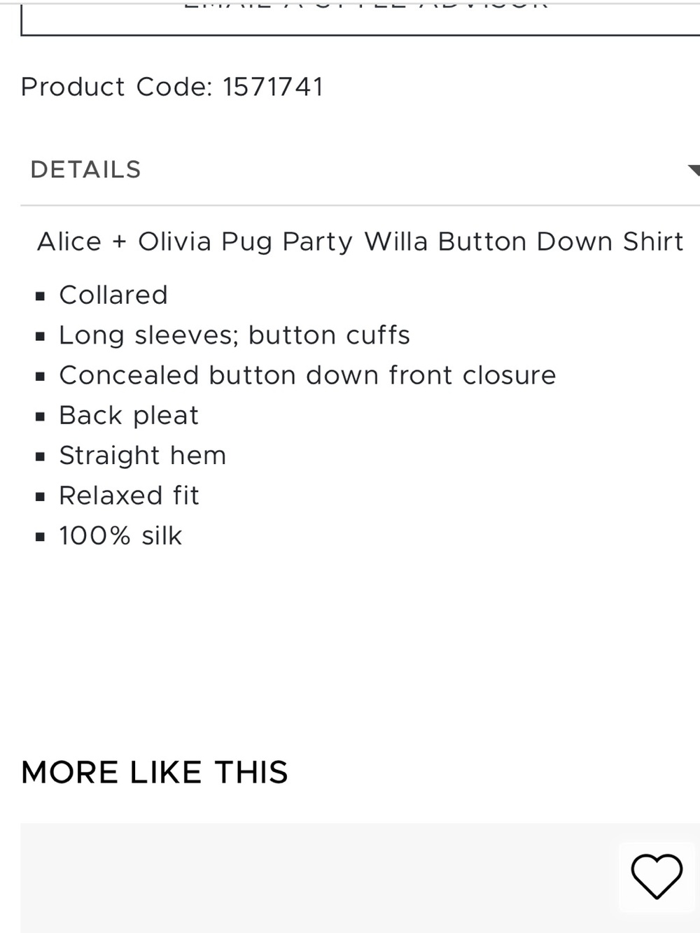 Alice + Olivia Teal Pug-Print Button Down Shirt - Picture 6 of 6